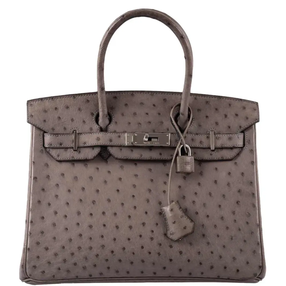 replica hermes bags Hermès 2011 Birkin 30 Gris Tourterelle Ostrich Palladium Hardware