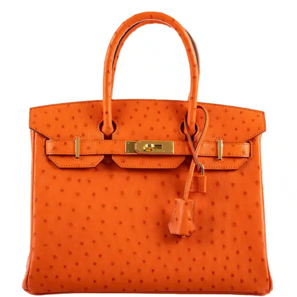 replica hermes bags Hermès 2016 Birkin 30 Tangerine Ostrich Gold Hardware