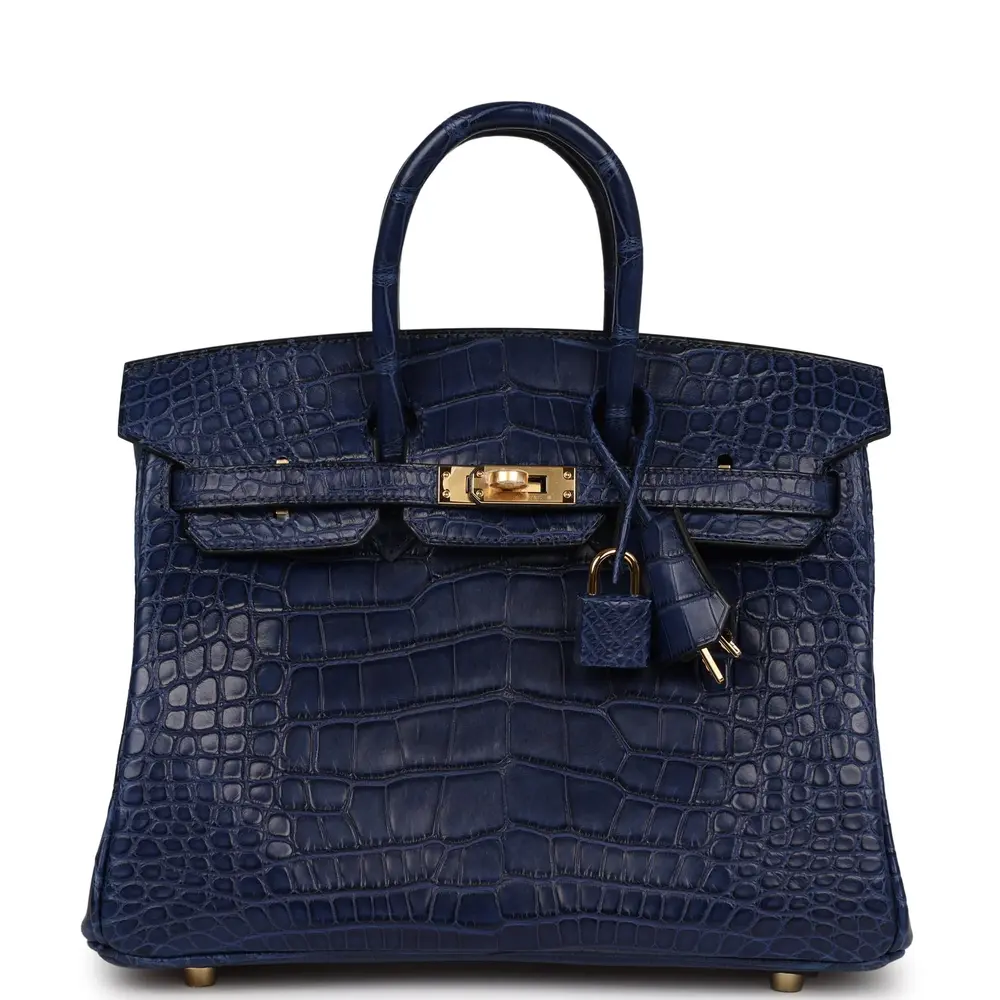 replica hermes bags Hermès Birkin 25 Bleu Saphir Matte Alligator Mississippiensis Gold Hardware