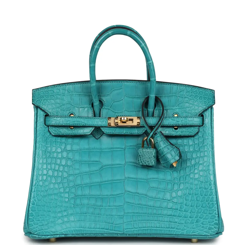 replica hermes bags Hermès Birkin 25 Blue Paon Matte Alligator Mississippiensis Gold Hardware