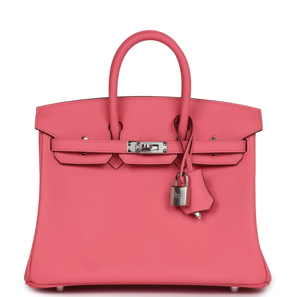 replica hermes bags Hermès Birkin 25 Rose Azalee Swift Palladium Hardware