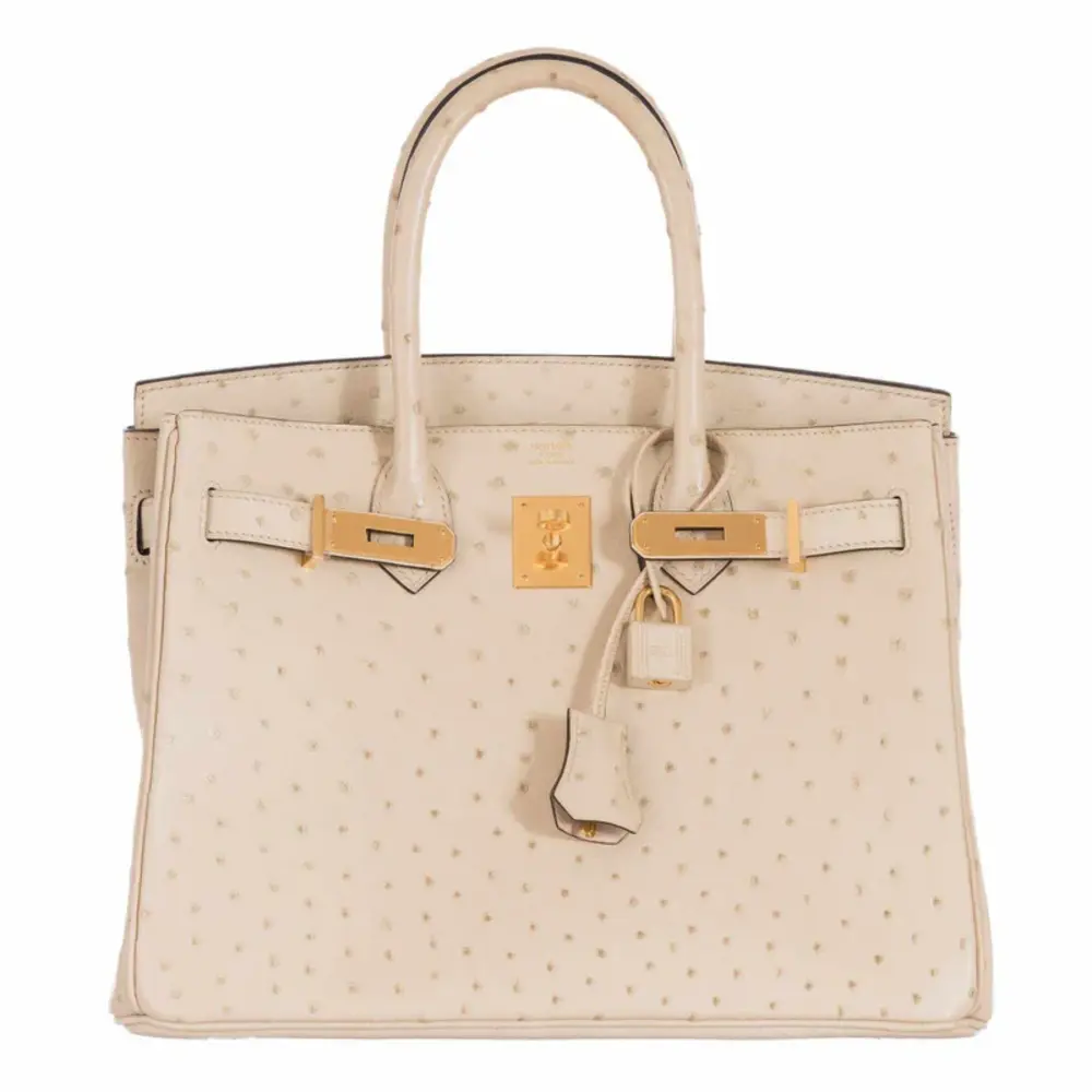 replica hermes bags Hermès Birkin 30 Parchemin Ostrich Gold Hardware