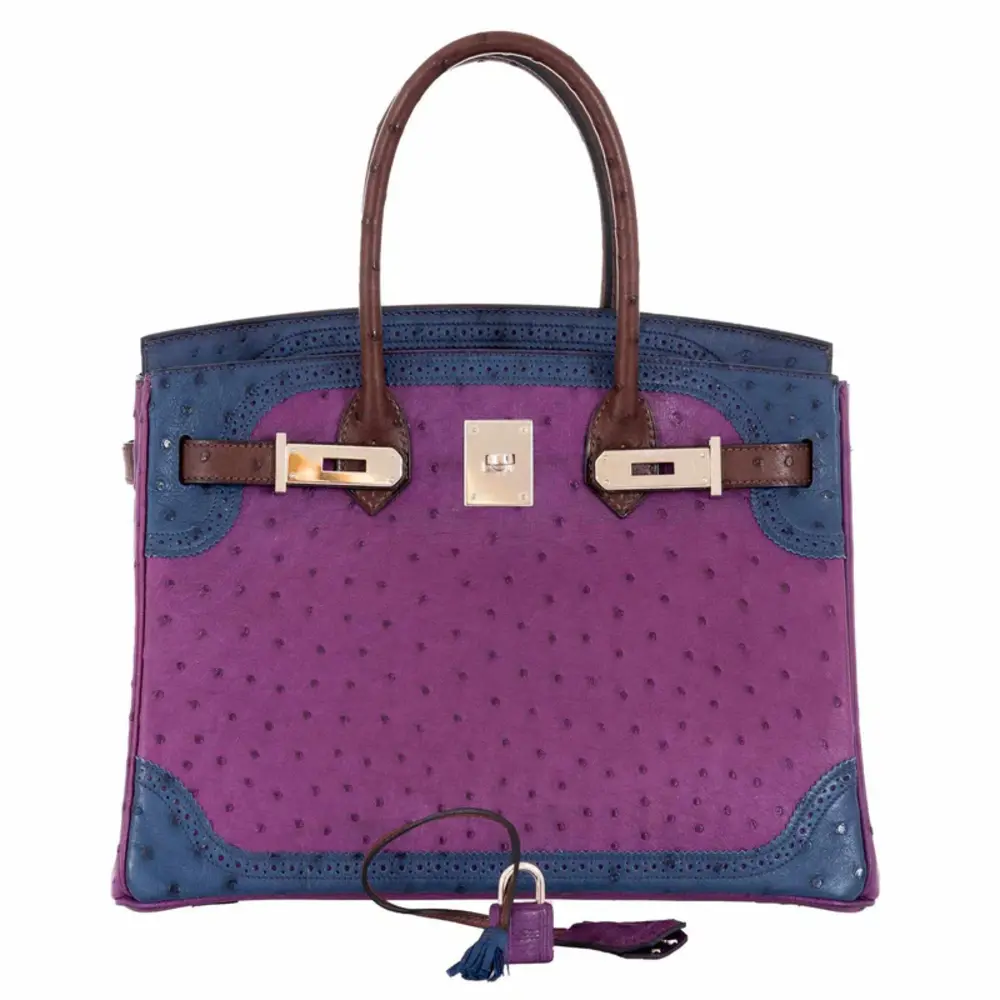 replica hermes bags Hermès HSS Birkin 30 Tri-Color Violine Blue De Malt And Marron Ostrich Palladium Hardware