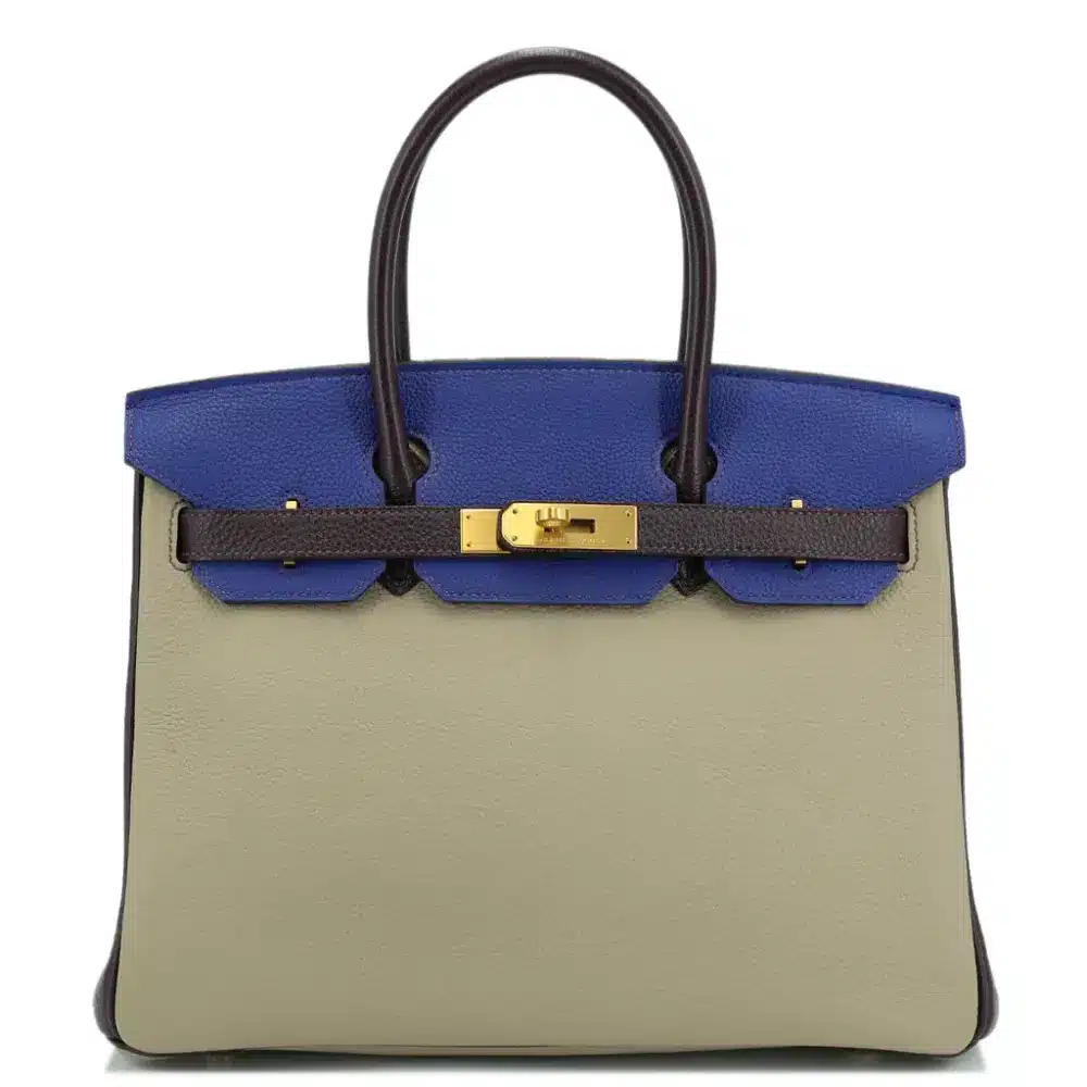 replica hermes bags Hermès HSS 2015 Birkin 30 Gris Tourterelle/Bleu Electrique/Raisin Togo Brushed Gold Hardware