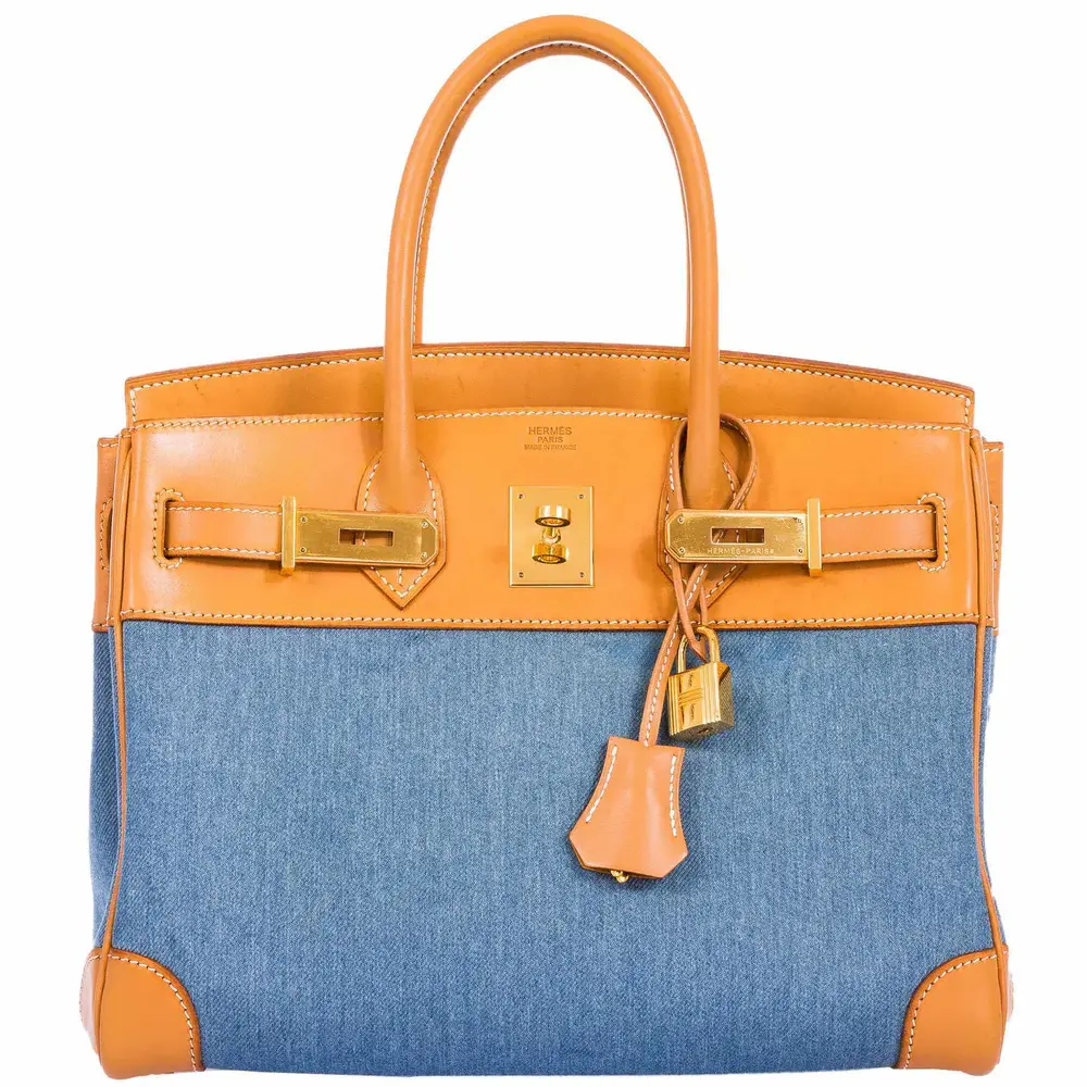 replica hermes bags Hermès Limited Edition Birkin 30 Vache Naturelle & Denim Gold Hardware