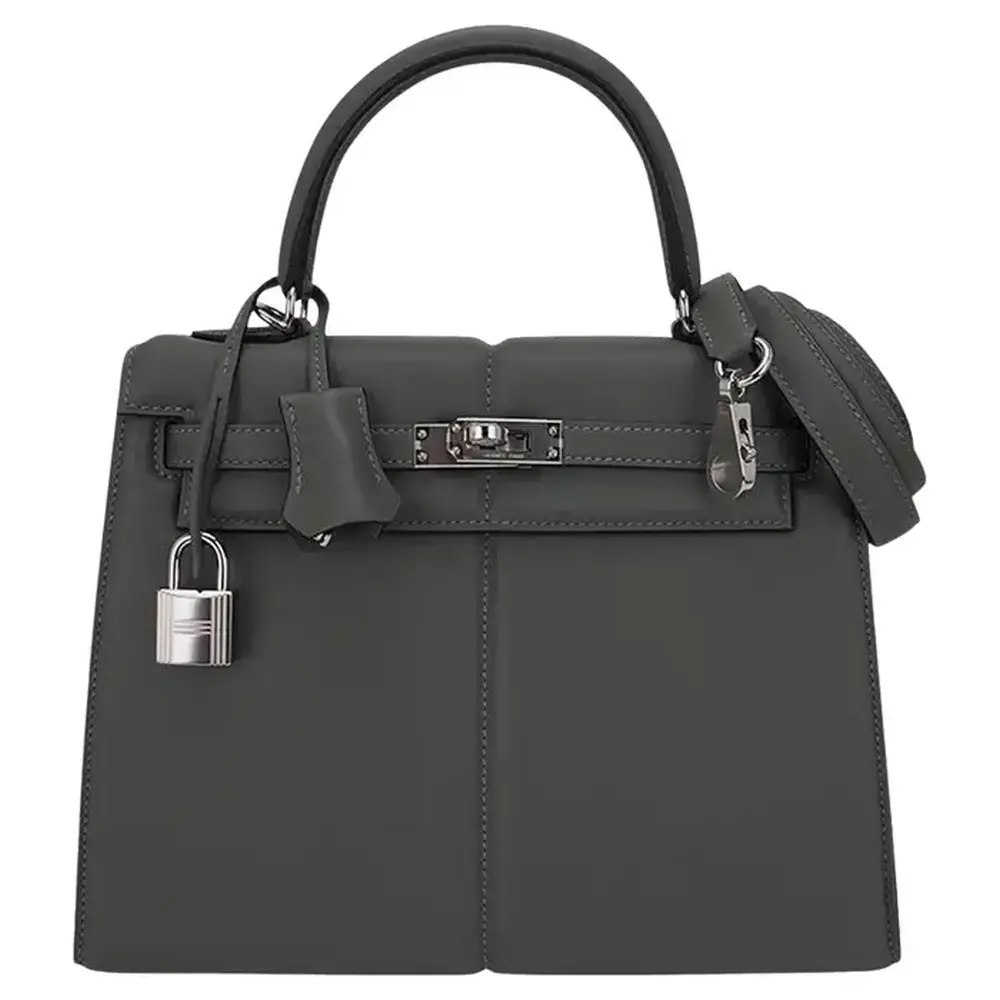 Hermès Limited Edition Kelly 25 Padded Gris Meyer Swift Palladium Hardware Luxury bag lookalikesa