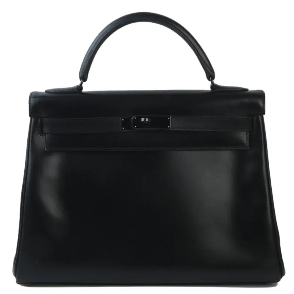 Hermès Limited Edition Kelly 32 So Black Box Calfskin Black Hardware dupes bag