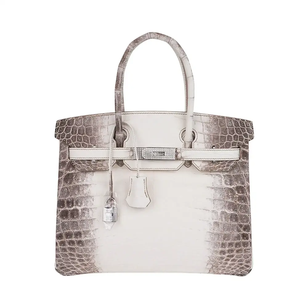 replica hermes bags Hermès Rare Collectible Birkin 30 Blanc Himalaya Crocodile Diamond Encrusted 18k White Gold Hardware