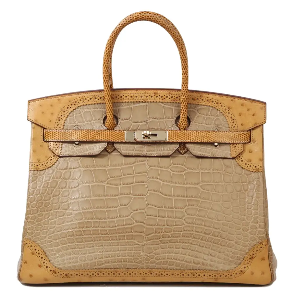 replica hermes bags Hermès Rare Collectible Birkin 35 Poussiere/Sesame/Tabac Camel Matte Alligator Mississippiensis